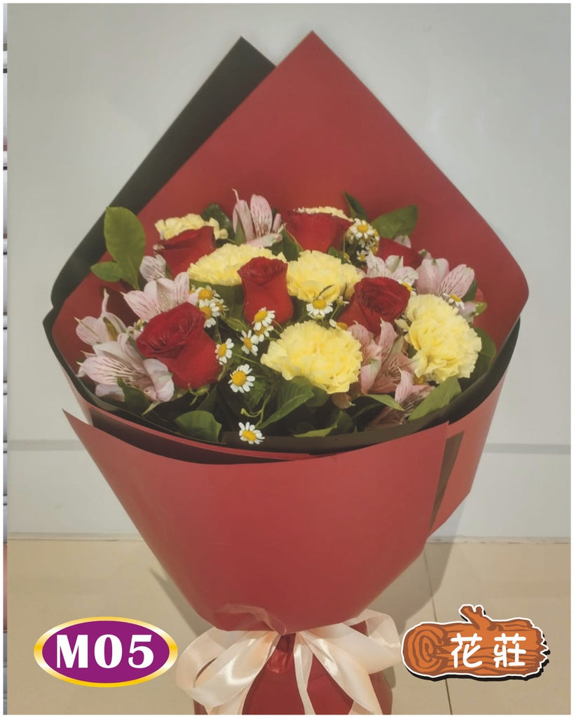 康乃馨+玫瑰花束