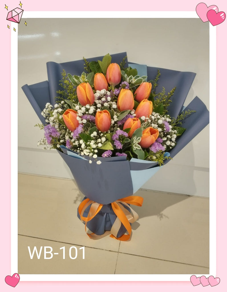 橙色屈金香花束